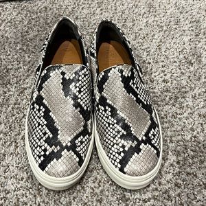 Tory Burch Snake Skin Slip Ons